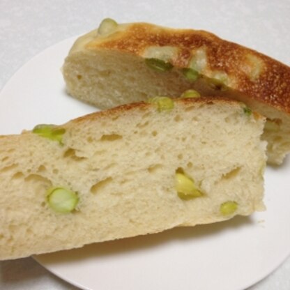 枝豆パン、前から作りたかったのですがやっと実現しました!豆を混ぜ込む工程がとても参考になりました。豆の香りのおいしいパンができました。ありがとうございました。